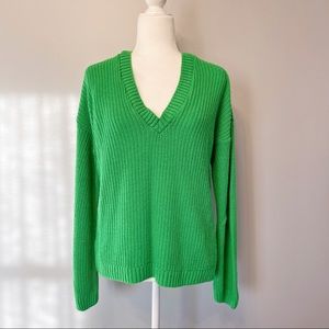 ASOS Green V Neck Oversized Sweater
